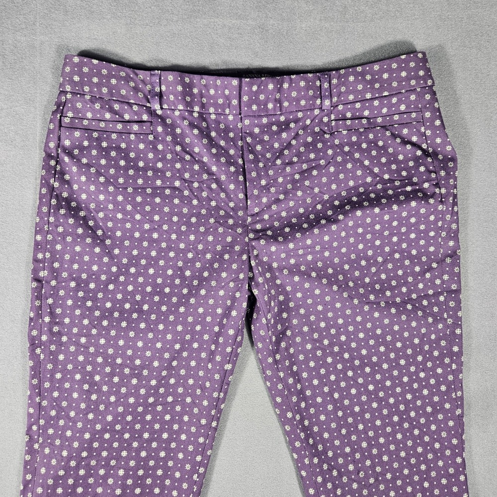 Banana Republic Pants Womens 10P‎ Purple Sloan Print Eggplant Floral Trousers